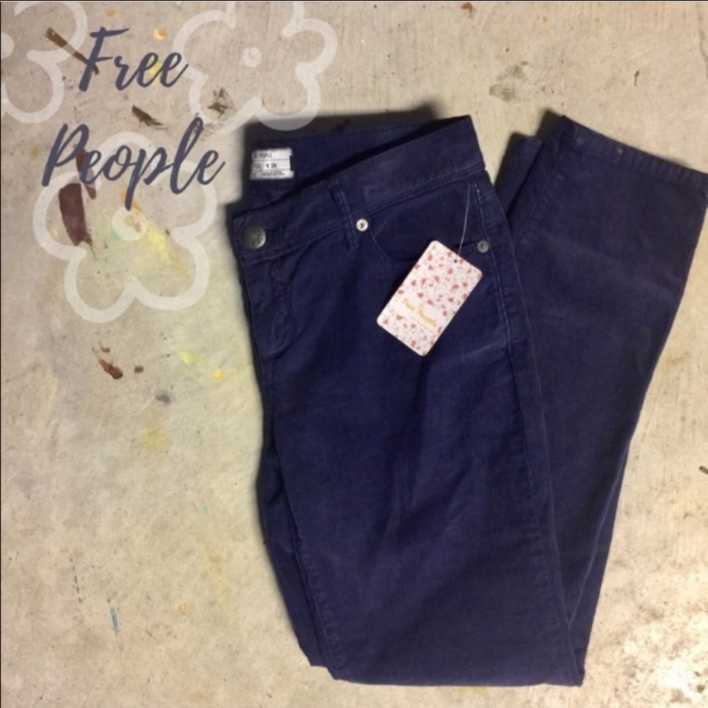 Free People Navy Dark Blue Cords Pants